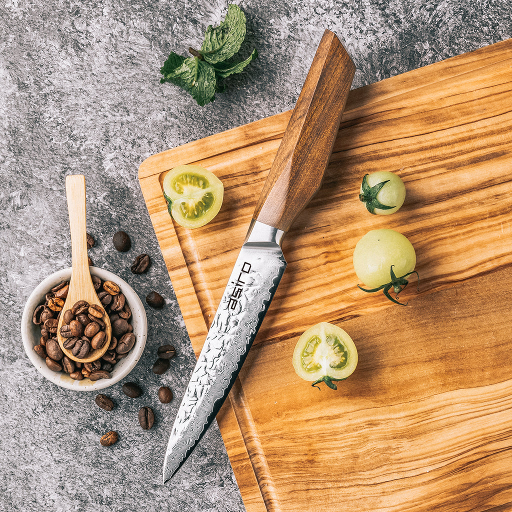 Asiro Utility Knife blade detail with fennel and sea salt