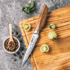 Asiro Utility Knife blade detail with fennel and sea salt