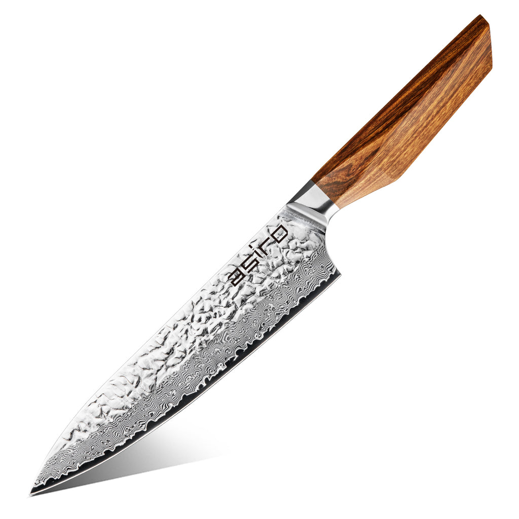 Asiro Chef Knife 8-inch Damascus kitchen knife, full profile